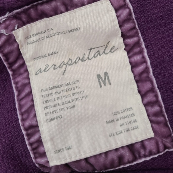 ♡ Y2K ♡ Aeropostale Purple Waist Tie Double Zip Hooded Babydoll Jacket Hoodie - Picture 9 of 9